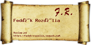 Fedák Rozália névjegykártya